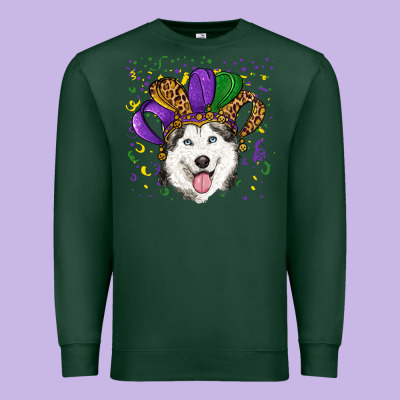 Premium Sweatshirt Mardi gras hat husky