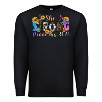 Black she is strong proverbs 31 25 Premium Sweatshirt - Zillion Design Studio