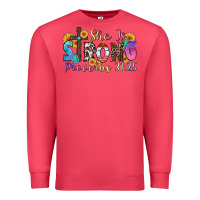 Cardinal she is strong proverbs 31 25 Premium Sweatshirt - Zillion Design Studio