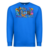 True Royal she is strong proverbs 31 25 Premium Sweatshirt - Zillion Design Studio
