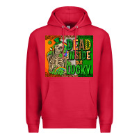 Cardinal irish flag with shamrocks  dead inside but lucky Premium Hoodie - AdoDesignShop