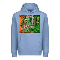 Colony Blue irish flag with shamrocks  dead inside but lucky Premium Hoodie - AdoDesignShop
