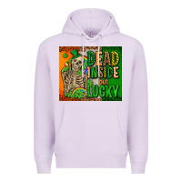 Irish Flag With Shamrocks  Dead Inside But Lucky Premium Hoodie | Teevron