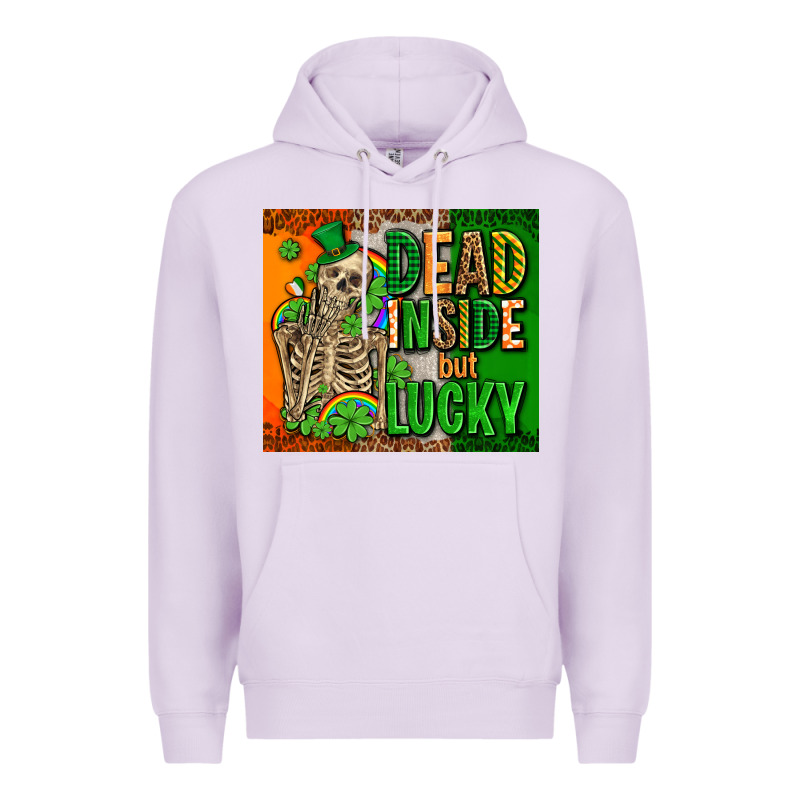 Irish Flag With Shamrocks  Dead Inside But Lucky Premium Hoodie by AdoDesignShop | Teevron