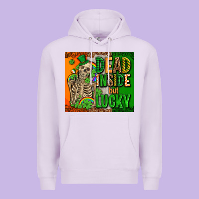 Irish Flag With Shamrocks  Dead Inside But Lucky Premium Hoodie Designed By Adodesignshop