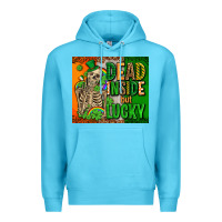 Ocean Blue irish flag with shamrocks  dead inside but lucky Premium Hoodie - AdoDesignShop