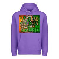 Purple irish flag with shamrocks  dead inside but lucky Premium Hoodie - AdoDesignShop