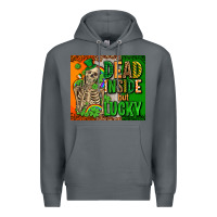 Rock irish flag with shamrocks  dead inside but lucky Premium Hoodie - AdoDesignShop