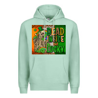 Seafoam irish flag with shamrocks  dead inside but lucky Premium Hoodie - AdoDesignShop