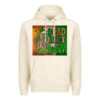 Tofu irish flag with shamrocks  dead inside but lucky Premium Hoodie - AdoDesignShop