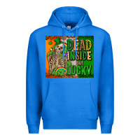 True Royal irish flag with shamrocks  dead inside but lucky Premium Hoodie - AdoDesignShop