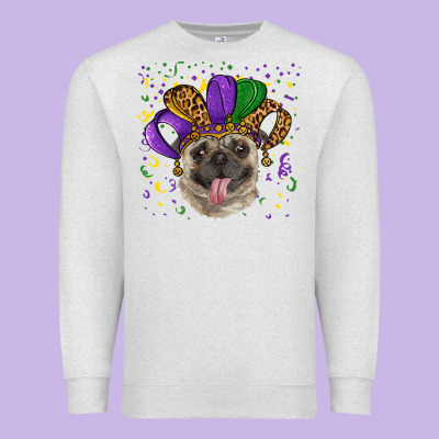Premium Sweatshirt Mardi gras hat pug
