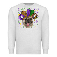 Oatmeal Heather Mardi gras hat pug Premium Sweatshirt - RanaPortraitStore