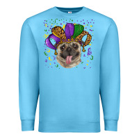 Ocean Blue Mardi gras hat pug Premium Sweatshirt - RanaPortraitStore