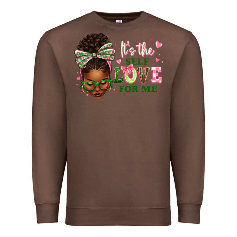 Sorority Colors It's The Self Love For Me Afro Wom Premium Sweatshirt by texasbilliewilder | Teevron
