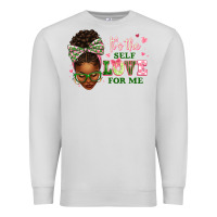 Dove Grey sorority colors it's the self love for me afro wom Premium Sweatshirt - texasbilliewilder