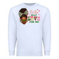 White sorority colors it's the self love for me afro wom Premium Sweatshirt - texasbilliewilder