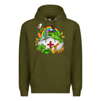 Army Green nurse  st patricks Premium Hoodie - AdoDesignShop