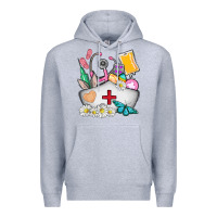 Heather Grey nurse  easter Premium Hoodie - AdoDesignShop