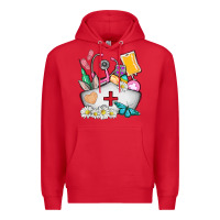 Red nurse  easter Premium Hoodie - AdoDesignShop