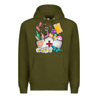 Army Green nurse  easter Premium Hoodie - AdoDesignShop