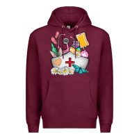 Burgundy nurse  easter Premium Hoodie - AdoDesignShop