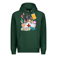 Sports Green nurse  easter Premium Hoodie - AdoDesignShop