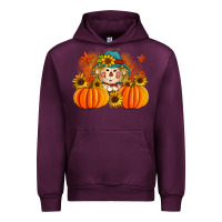 Mauve Wine fall scarecrow with pumpkins Urban Hoodie - Artiststas