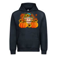 Navy fall scarecrow with pumpkins Urban Hoodie - Artiststas