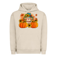 Pigment French Oak fall scarecrow with pumpkins Urban Hoodie - Artiststas