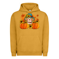 Pigment Peanut Butter fall scarecrow with pumpkins Urban Hoodie - Artiststas