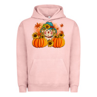 Pigment Salmon fall scarecrow with pumpkins Urban Hoodie - Artiststas
