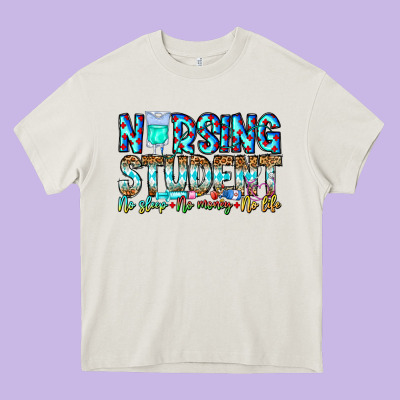 Nursing Student No Sleep No Money No Life Heavy Core Tee Designed By Cowhidedigitalart