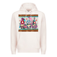 Pale Pink nurse gnomes Premium Hoodie - AdoDesignShop