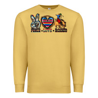Antique Gold peace love rodeo Premium Sweatshirt - Zillion Design Studio