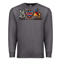 Charcoal Heather peace love rodeo Premium Sweatshirt - Zillion Design Studio