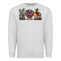 Dove Grey peace love rodeo Premium Sweatshirt - Zillion Design Studio