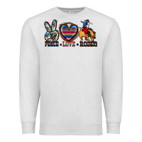 Oatmeal Heather peace love rodeo Premium Sweatshirt - Zillion Design Studio