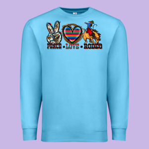 Peace Love Rodeo Premium Sweatshirt Designed By Zillion Design Studio