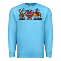 Ocean Blue peace love rodeo Premium Sweatshirt - Zillion Design Studio