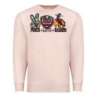Pale Pink peace love rodeo Premium Sweatshirt - Zillion Design Studio