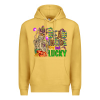 Antique Gold mardi gras dead inside but lucky  with skeleton Premium Hoodie - AdoDesignShop