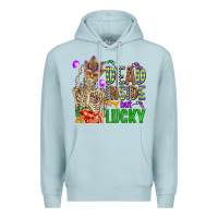 Blue Mist mardi gras dead inside but lucky  with skeleton Premium Hoodie - AdoDesignShop