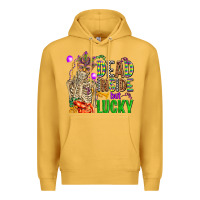 Mustard mardi gras dead inside but lucky  with skeleton Premium Hoodie - AdoDesignShop