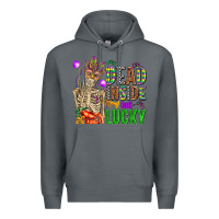Rock mardi gras dead inside but lucky  with skeleton Premium Hoodie - AdoDesignShop