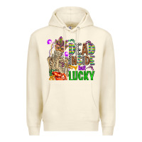Sandshell mardi gras dead inside but lucky  with skeleton Premium Hoodie - AdoDesignShop