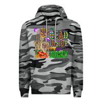 Slate Camo mardi gras dead inside but lucky  with skeleton Premium Hoodie - AdoDesignShop