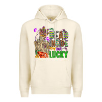 Tofu mardi gras dead inside but lucky  with skeleton Premium Hoodie - AdoDesignShop