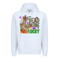 White mardi gras dead inside but lucky  with skeleton Premium Hoodie - AdoDesignShop