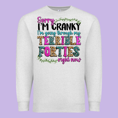 Premium Sweatshirt sorry im cranky im going through my terrible forti